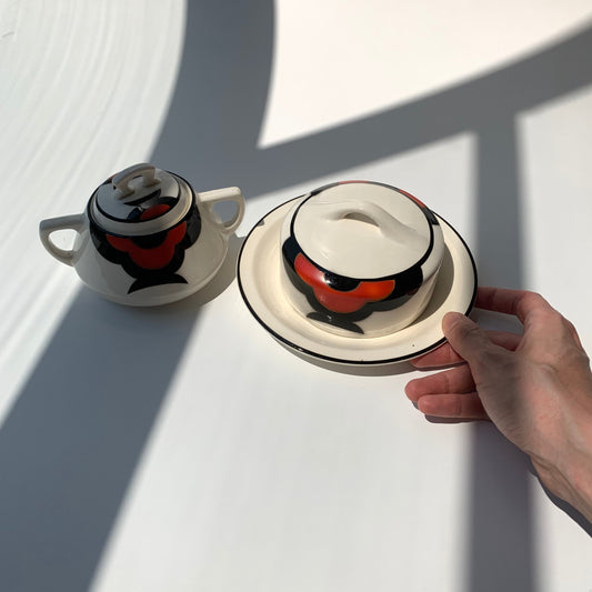 Manteigueira & Açucareiro Art Déco