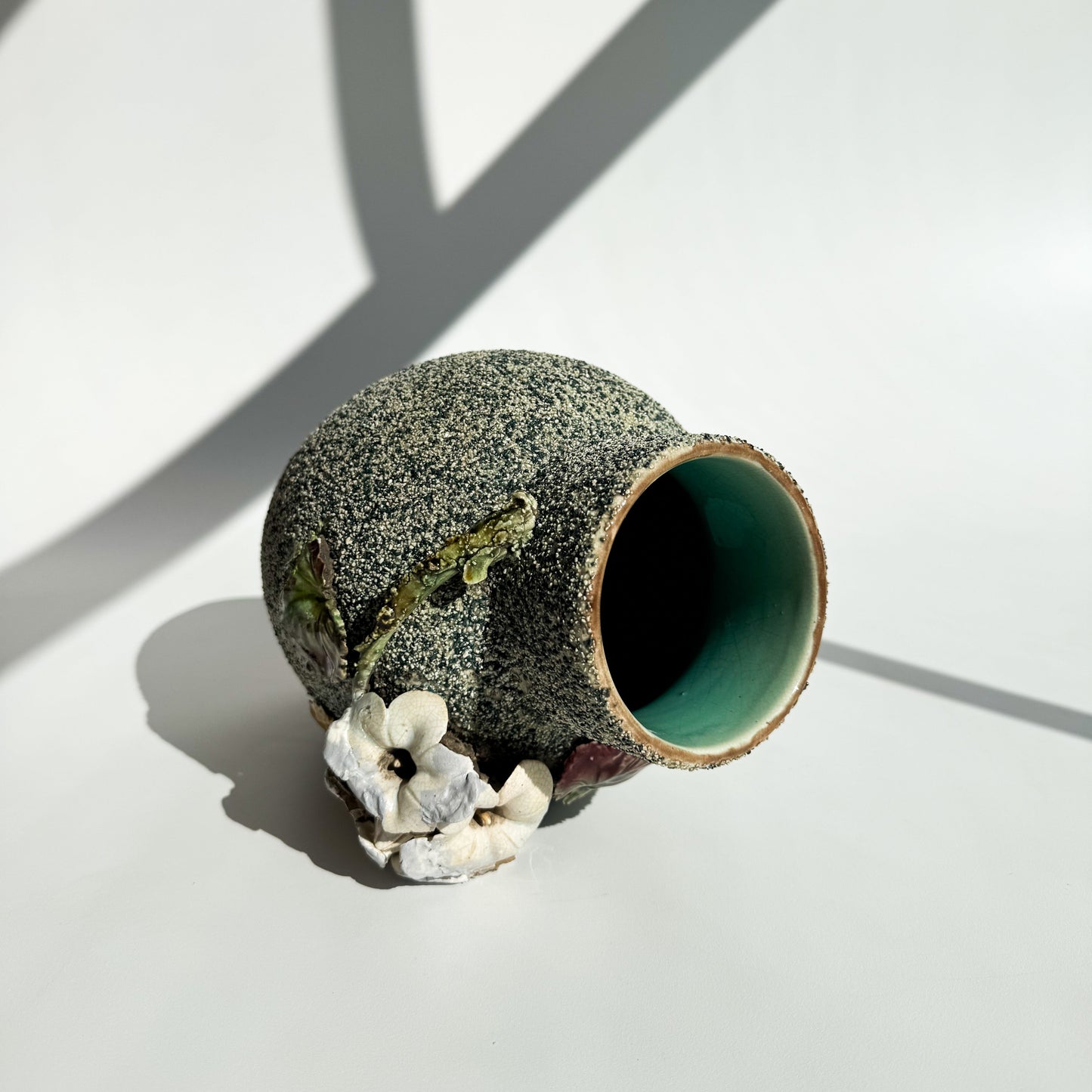 Vaso Barbotine Turquesa