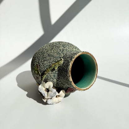 Vaso Barbotine Turquesa